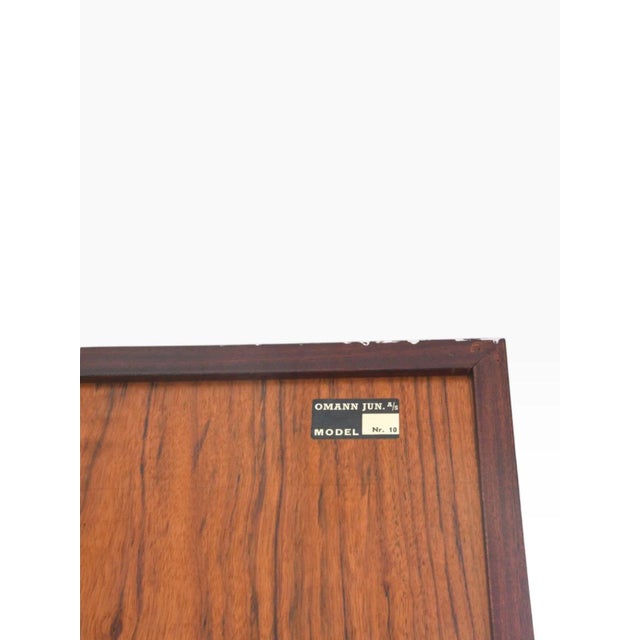 Mid 20th Century Danish Modern Rosewood Hutch Bookcase by Omann Jun, Model 10 | Glass Doors For Sale - Image 10 of 11