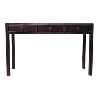 Antique Asian 3-Drawer Console Table For Sale