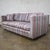 Modern 1987 Modern Tuxedo Style Sofa by Thomasville Navy, Gray, Lavender, & Red Striped Upholstery For Sale - Image 3 of 18