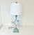 Offering a stunning Robin's Egg Blue with white Ceruse wash Table Lamp in the manner of Swiss artist Diego Giacometti....