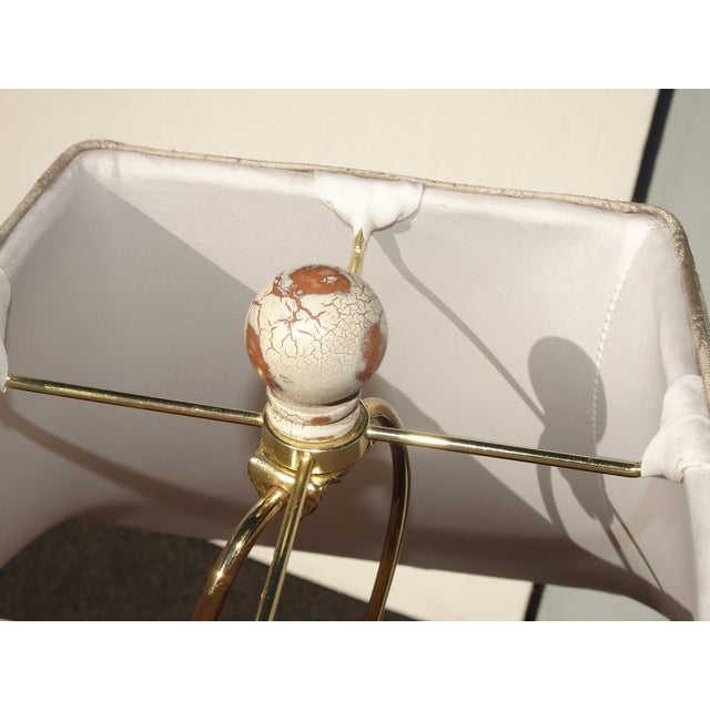 Vintage French Country Table Lamp W Crackle Finish For Sale - Image 9 of 11