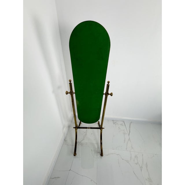 Metal Adjustable Brass Floor Mirror in the style of Maison Jansen, 1970s For Sale - Image 7 of 11