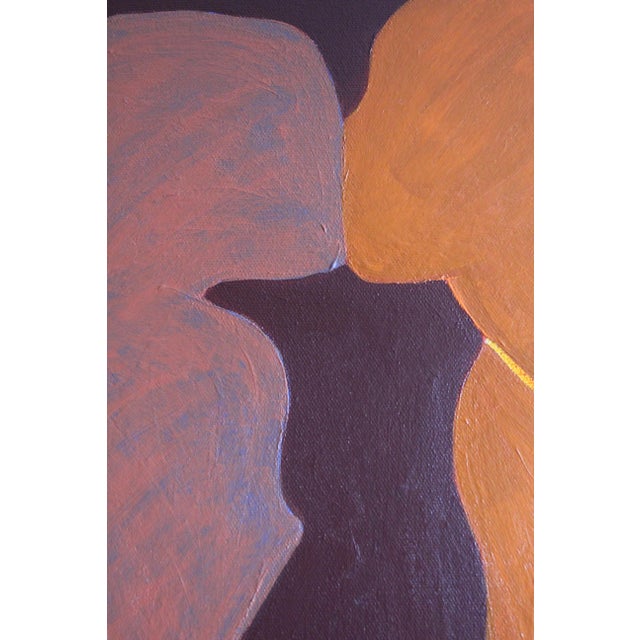 Two figures lean towards each other in an almost suspended movement. No precise details, no defined faces—only presence,...