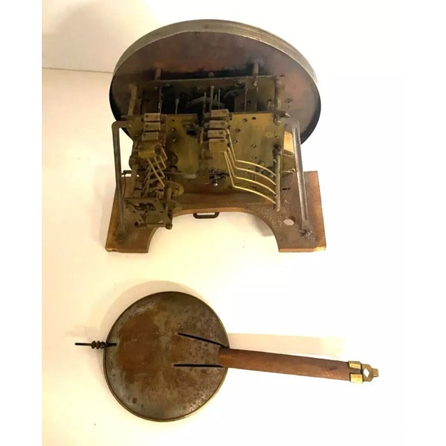 Brown Antique French Vedette Wooden Wall Clock For Sale - Image 8 of 12