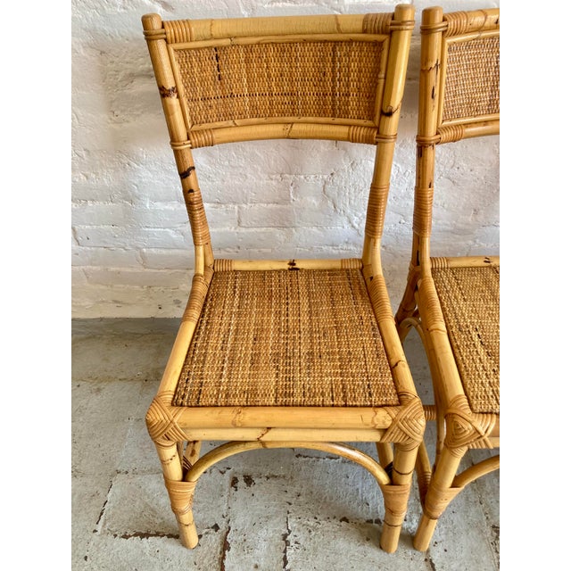 Italian Wicker and Rattan Chairs, 1970s, Set of 4 For Sale - Image 6 of 16