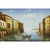 Oil painting on canvas from the late 20th century, mounted on a golden frame, depicting a Venetian scene with figure and...