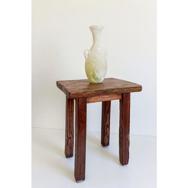 Spanish Baroque Oak Side Table or Stool, Late 17th–Early 18th Century Solid oak side table or stool, handmade in Spain...