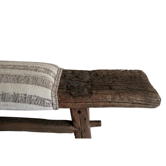 Fragments Identity Antique Hardwood Bench For Sale - Image 4 of 6