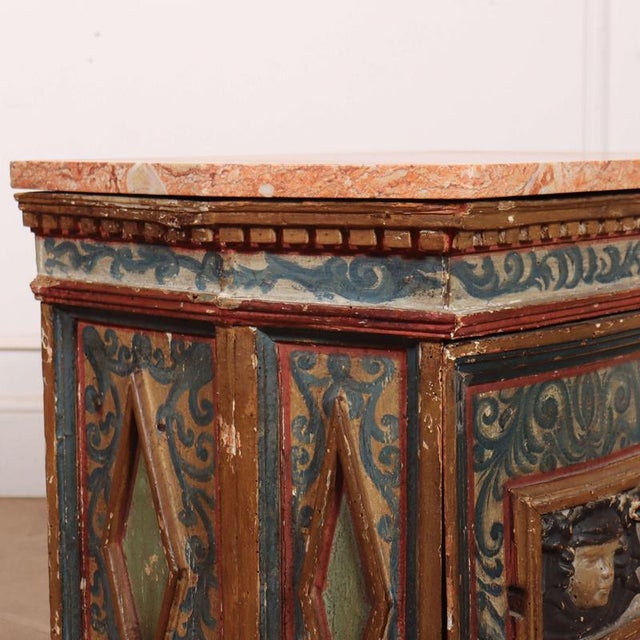 Stone Italian Painted Apothecary Cabinet For Sale - Image 7 of 10