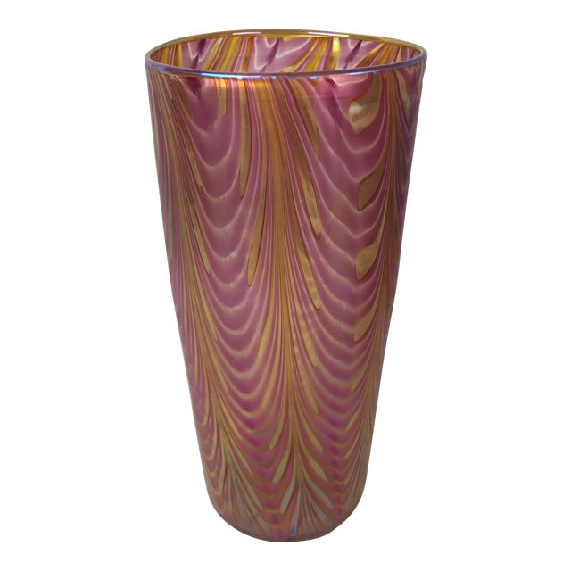 Tall Lundberg Studios Art Glass Vase Chairish