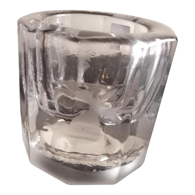 1960s Studio Nova Crystal Etched Single Candle Holder For Sale