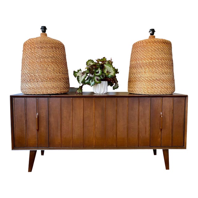 Made Goods Radcliff Woven Rattan Table Lamps, a Pair For Sale