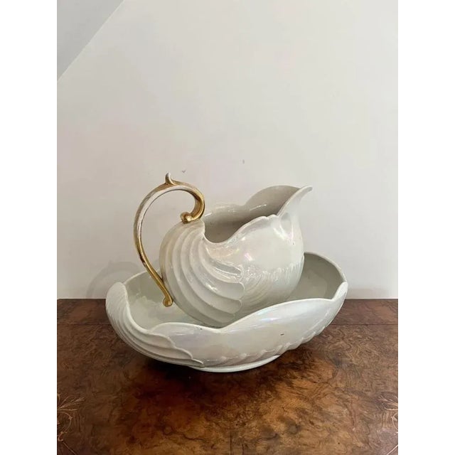 1900 - 1909 Antique Edwardian Shelley Jug and Bowl Set, 1900, Set of 2 For Sale - Image 5 of 8