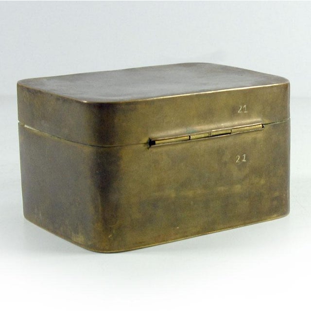 Metal Antique French Art Deco Brass Box, 1920s For Sale - Image 7 of 10