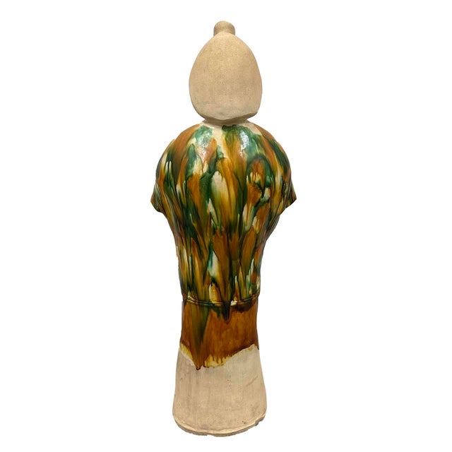 Mid Century Large Chinese Sancai Glazed Pottery Figure - Tang Court Lady For Sale - Image 11 of 12