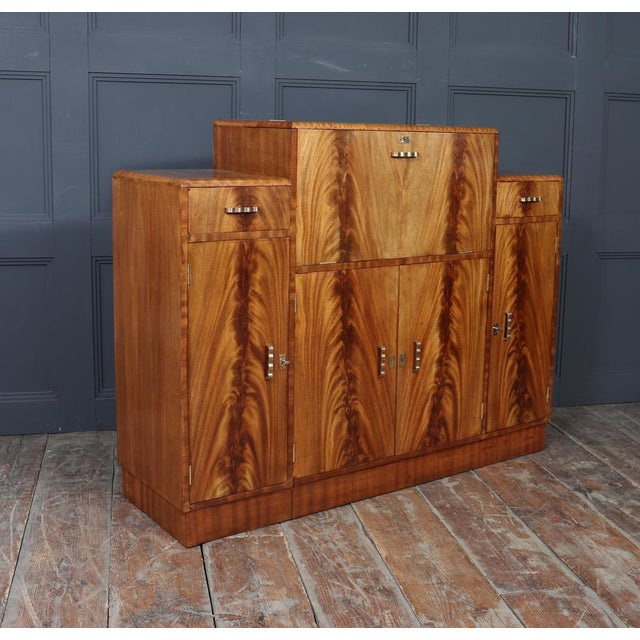 English Art Deco Walnut Cocktail Sideboard, 1930s For Sale - Image 13 of 16
