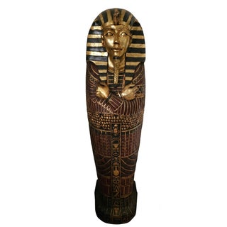 Vintage Life Size Sarcophagus Cabinet 76” Egyptian Pharaoh King Tut For Sale