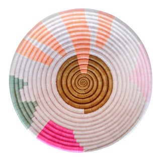 Indego Africa Handwoven Geo Pastel Plateau Basket For Sale