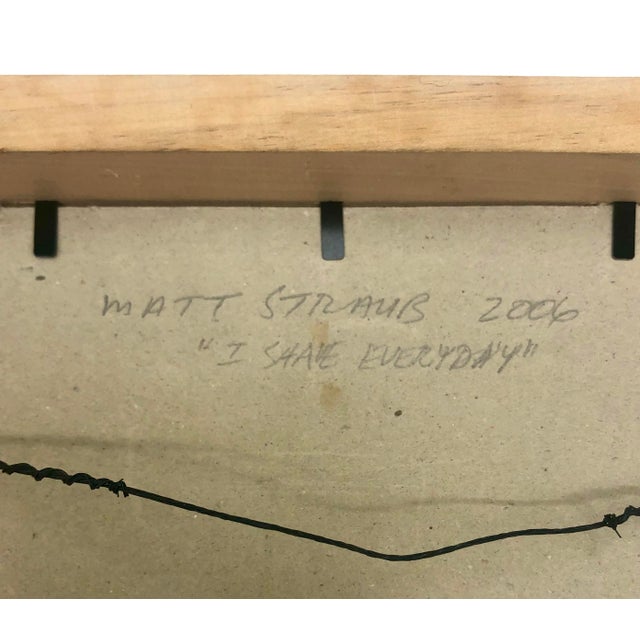 2000 - 2009 "I Shave Everyday" Figurative Cartoon Portrait Painting on Paper by Matt Straub For Sale - Image 5 of 5