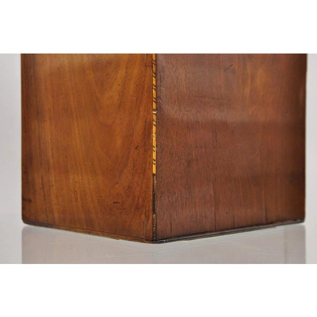 Antique George III Georgian Mahogany & Satinwood Inlay Buffet Knife Box For Sale - Image 9 of 11