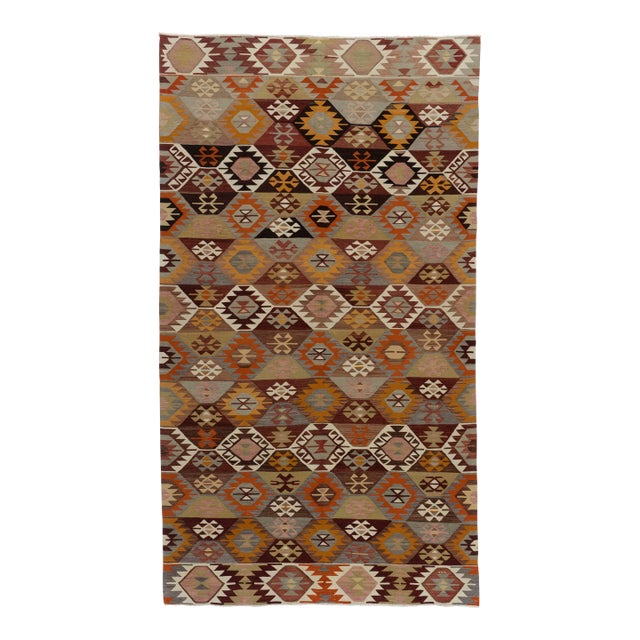 Vintage Circa 1940 Turkish Kilim 5'4 X 9'4 For Sale