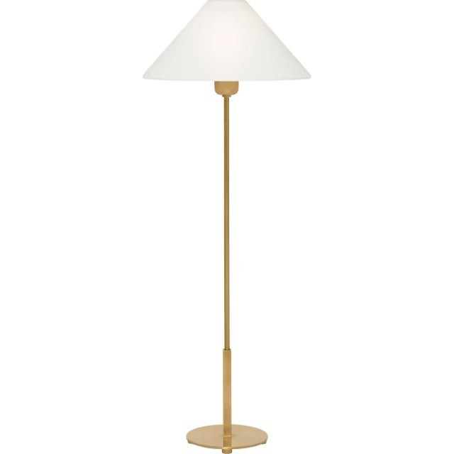 Modern J. Randall Powers by Visual Comfort Signature Hackney Buffet Lamp in Hand-Rubbed Antique Brass with Linen Shade For Sale - Image 3 of 3
