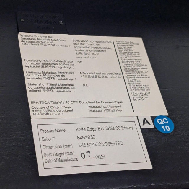 Williams Sonoma Knife Edge Expandable Dining Table For Sale In San Francisco - Image 6 of 9