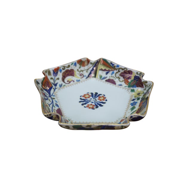 Chinoiserie Antique Royal Vienna Ruffled Flower Serving Dish Shallow Bowl Compote 8" For Sale - Image 3 of 13