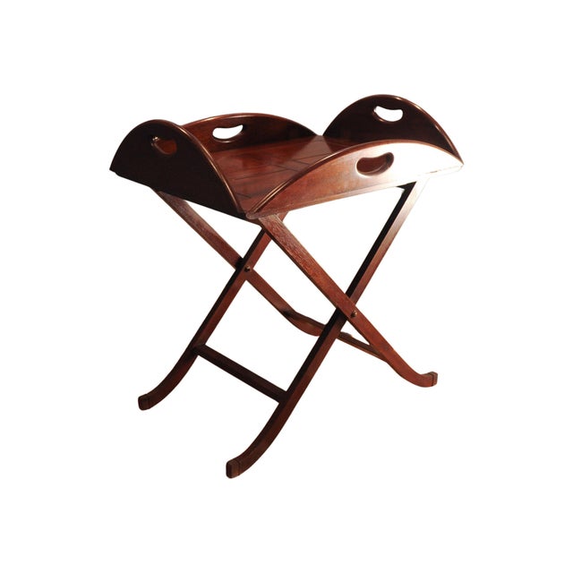 Brown George III Butlers Tray with Folding Stand, Set of 2 For Sale - Image 8 of 14