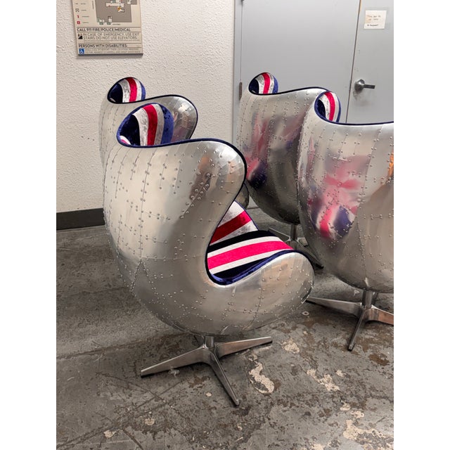 2020s Acme Furniture Brancaster British Flag Egg Chairs, Set of Four For Sale - Image 5 of 12