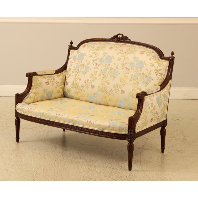 French Meyer Gunther French Louis XVI Upholstered Loveseat For Sale - Image 3 of 18