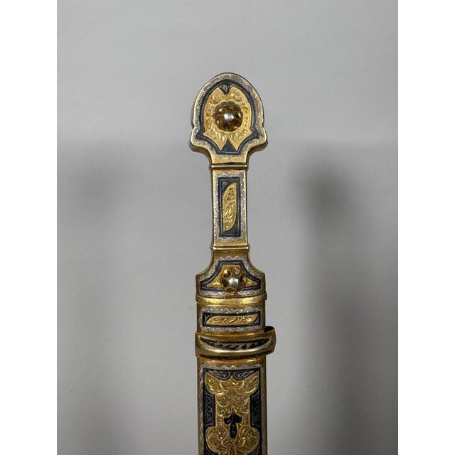 Metal Kindjal dagger from the Caucasus, Russian Empire, in silver and vermeil, 19th century For Sale - Image 7 of 7