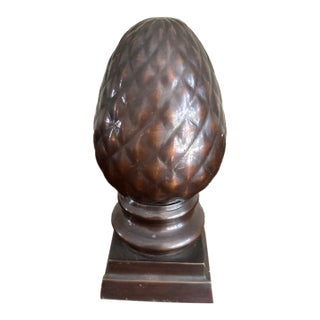 Bronze-Finish Cast Metal Pineapple Finial Garniture Statue For Sale