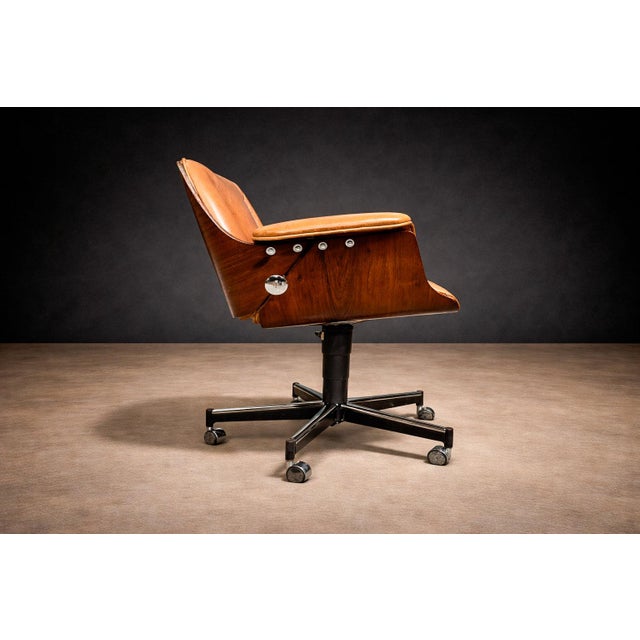 “Dinamarquesa” Armchair in Rosewood & Leather, Carlo Fongaro, 1970s - Lot 257C For Sale - Image 15 of 17