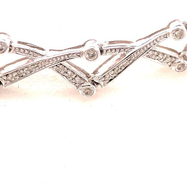 White 14 Karat Diamond Necklace 27.1 Grams Weight For Sale - Image 8 of 12