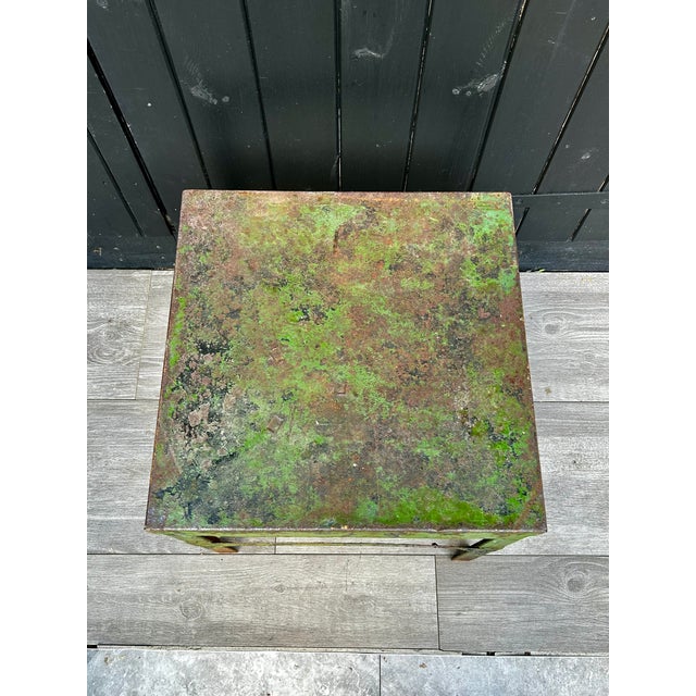 Metal Side Table with Green Patina For Sale - Image 9 of 13