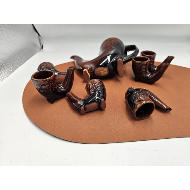 Ceramic Carafe and Glasses, Bulgaria, 1970s, Set of 7 For Sale - Image 6 of 7