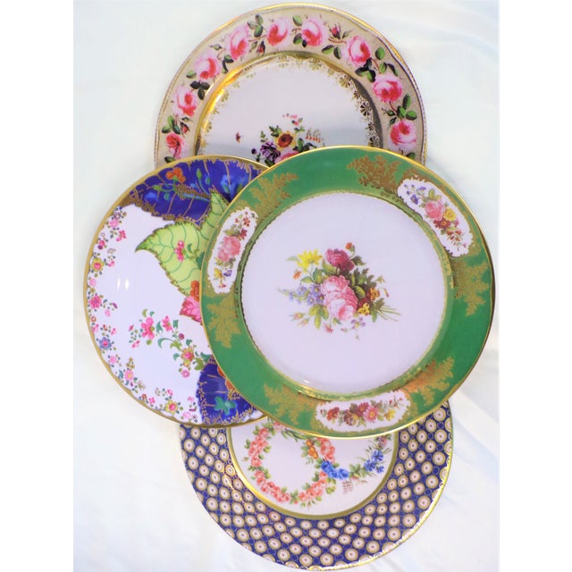 White Enamaled Tin English Plates - Set of 4 For Sale - Image 8 of 10