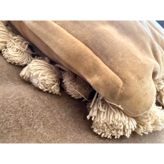 Textile ‘French Aubusson-Style’ Tapestry Cushion, Pillow, Wool Petit Point Needlepoint Botanical Design, Solid Cotton Velvet Zippered Back by Chelsea Textiles For Sale - Image 7 of 12