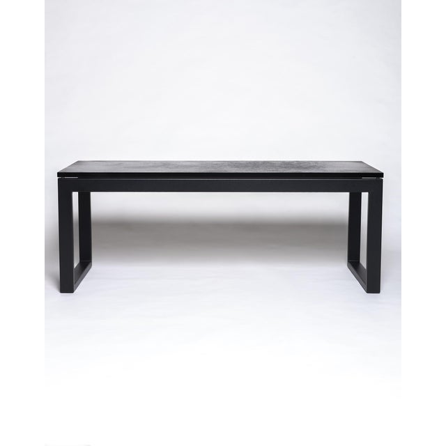 Modern Industrial Modern Thick Black & Bronze Cast Glass Coffee Table For Sale - Image 3 of 8