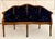 Navy Blue Late 19th Century Carved Wood Louis XVI Settee With Newly Upholstered Navy Cut Velvet For Sale - Image 8 of 11