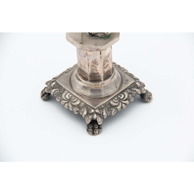 Silver Toothpick Holder with Poseidon Resting on Quadrangular Plinth For Sale - Image 3 of 4
