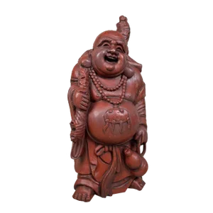 Wooden Hotei Buddha Temple Statue, Japan, 1930s