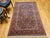 Red Vintage Persian Kashan Area Rug, Hand-Knotted Wool, Floral Pattern, Red & Navy, 5x7 For Sale - Image 8 of 17