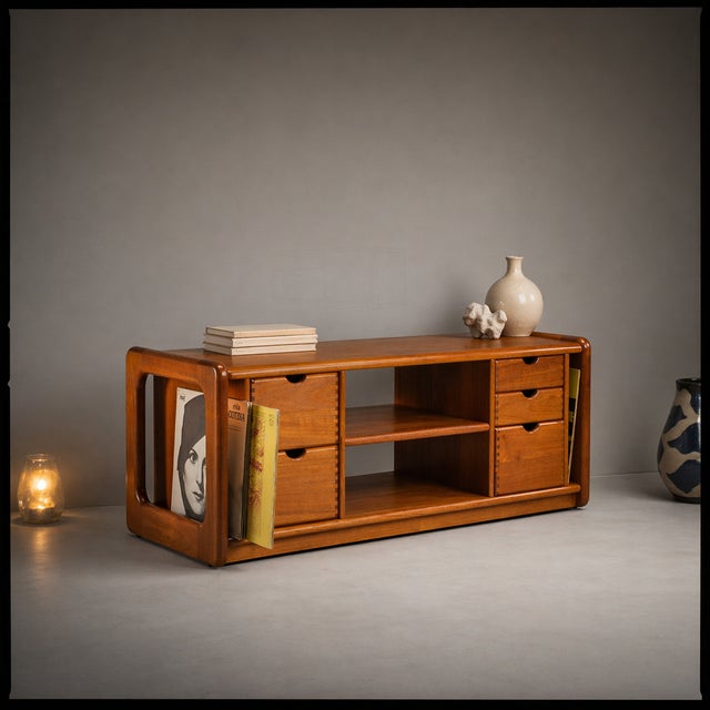 Mid-Century Danish Teak Vinyl Storage Cabinet from Dyrlund, 1960s For Sale - Image 10 of 11