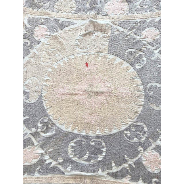 Decorative Vintage Suzani from Asian, circa early 1960s. Dimension; 54'' x 60'' inches / 138 x 152 cm / 4'6'' x 5'...