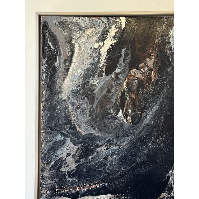 Vintage Richard Mann "Black and White" Painting For Sale In Los Angeles - Image 6 of 10