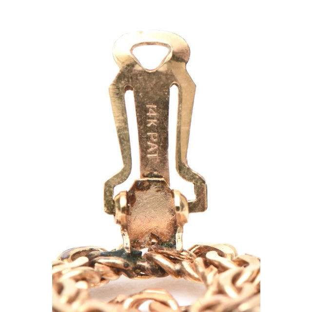 Metal Vintage 14 Karat Gold Sculptural Twisted Chains Clip-On Earrings - 2 Pieces For Sale - Image 7 of 7
