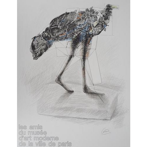 Caesar (César Baldaccini) (1921-1998) Running Hen, 1980 Color lithograph (Arte workshop) Signed in the plate On paper 79.5...