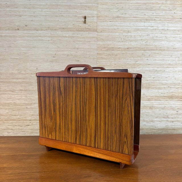 Brown 1960s Ernest Sohn for Siamese Teak and Rosewood Magazine Holder For Sale - Image 8 of 12